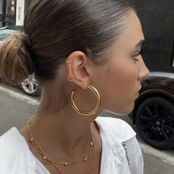 Gold Hoop Earrings - Picture 2 of 2